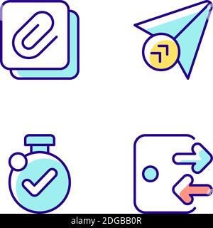 Mobile application interface RGB color icons set Stock Vector