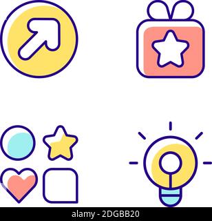Mobile application comfortable interface RGB color icons set Stock Vector