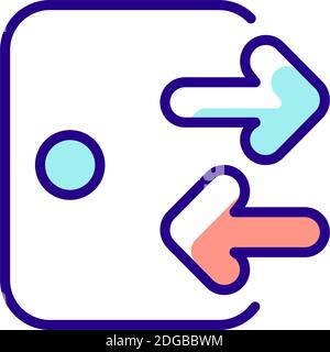 Log in and out RGB color icon Stock Vector