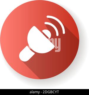 Lantern app red flat design long shadow glyph icon Stock Vector