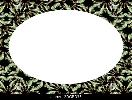 Blank Landscape Frame With Decorated Rounded Borders Stock Photo