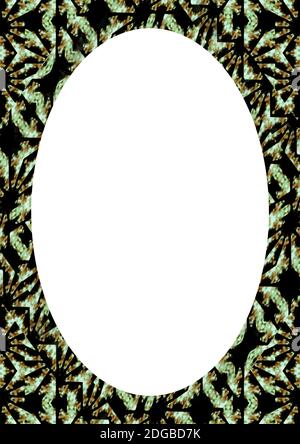 Blank Frame With Decorated Rounded Borders Stock Photo
