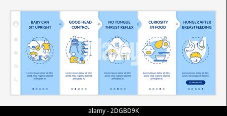 Introducing baby food requirements onboarding vector template Stock Vector