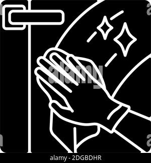Windows washing black glyph icon Stock Vector