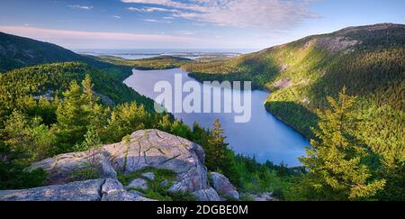 Jordan Pond from the North Bubble, Acadia National Park, Maine, USA Stock Photo