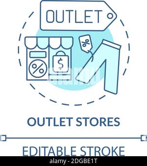 Outlet stores concept icon Stock Vector