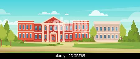 University campus building facade or academy for students Stock Vector