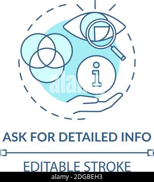 Asking for detailed info concept icon Stock Vector