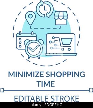 Minimizing shopping time concept icon Stock Vector