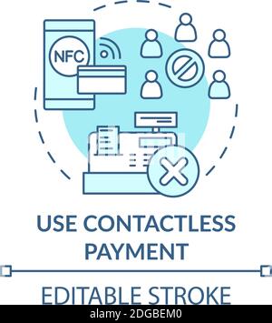 Using contactless payment concept icon Stock Vector