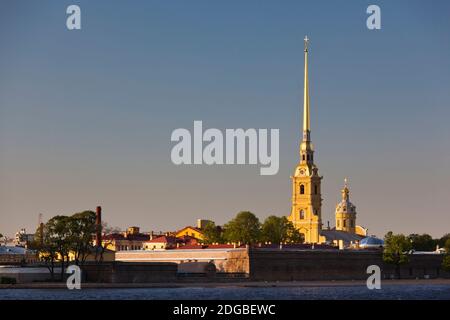 Saints Peter and Paul Cathedral, Peter and Paul Fortress, Neva River, St. Petersburg, Russia Stock Photo