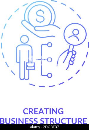 Creating business structure blue gradient concept icon Stock Vector
