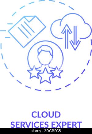 Cloud services expert blue gradient concept icon Stock Vector