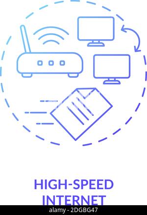 High speed internet dark blue gradient concept icon Stock Vector