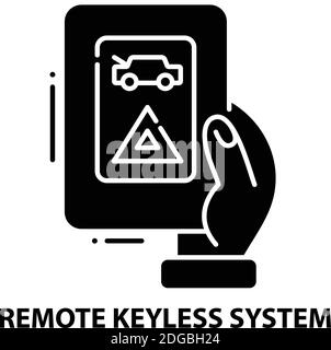 remote keyless system icon, black vector sign with editable strokes ...