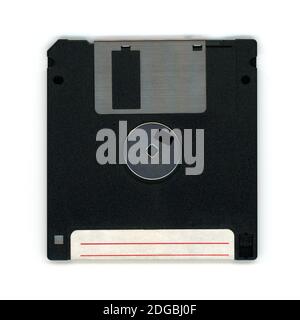 back side of magnetic floppy disk for personal computer data storage Stock Photo