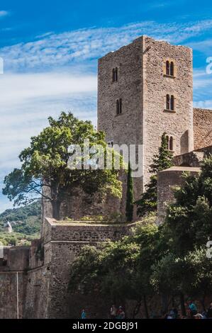 Royal Castle Collioure in the Pyrenees-Orientales, France Stock Photo