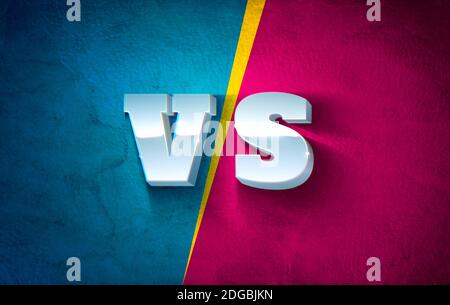 Illustration of a metallic vs letters on bright background. Letters VS from metal on bright background. Versus. Stock Photo