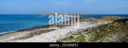 Start Point Lighthouse, Sanday, Orkney Islands, Scotland Stock Photo