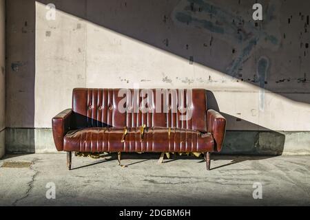 Leather Armchair at Street, Matsumoto, Japan Stock Photo