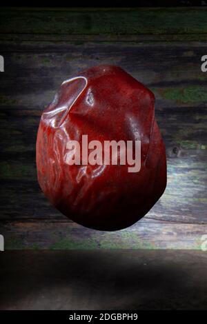 Macro Shot of Very Ripe Jujube Fruit. It is Floating on Background.Very Tasty.Fruit  Native to Southern Asia But Spread all Over. This is From Sloveni Stock Photo