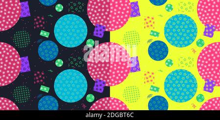 Two Seamless Abstract Winter New Year Vector Patterns Art Stock Vector
