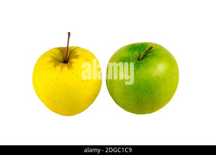 Fresh juicy golden green apples, natural background. Close Up of