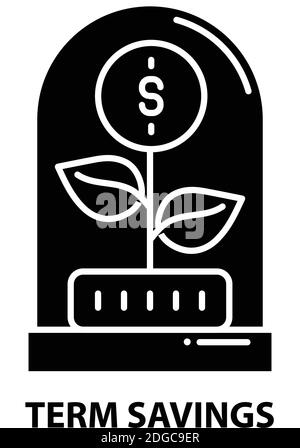 Long term planning icon Black line art vector in black and white ...