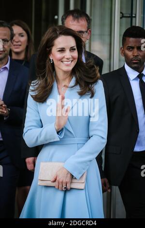 LUXEMBOURG OUT - The Duchess of Cambridge leaves MUDAM (Musée d’Art Moderne) during a day of visits in Luxembourg where she is attending commemorations marking the 150th anniversary 1867 Treaty of London, that confirmed the country's independence and neutrality on May 11, 2017. Photo by ABACAPRESS.COM Stock Photo