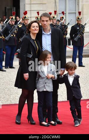 Sebastien Auziere, his wife Christelle Auziere with their children