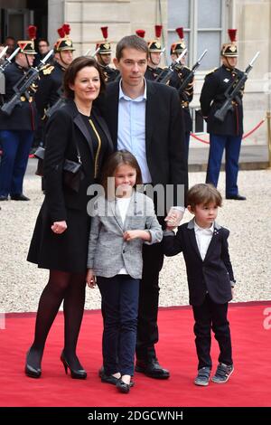 Sebastien Auziere, his wife Christelle Auziere with their children