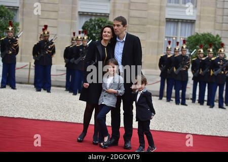 Sebastien Auziere, his wife Christelle Auziere with their children