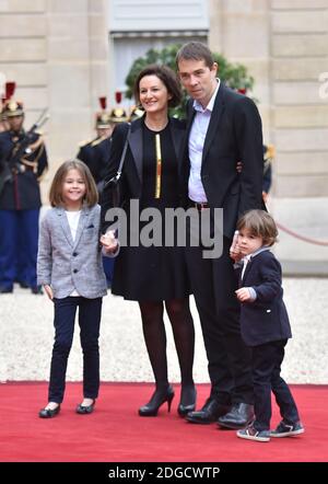 Sebastien Auziere, his wife Christelle Auziere with their children