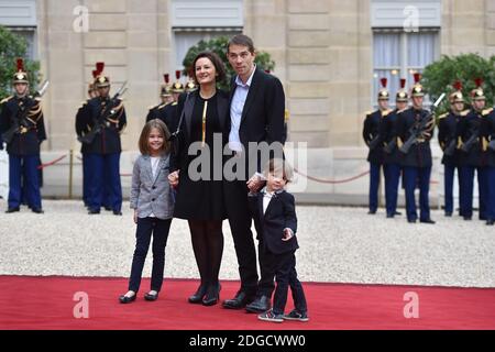 Sebastien Auziere, his wife Christelle Auziere with their children