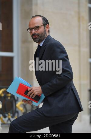 French government Edouard Philippe and Macron, French President ...