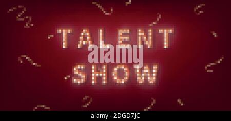 Talent Show. 3d marquee light bulb text for Talent Show Stock Vector
