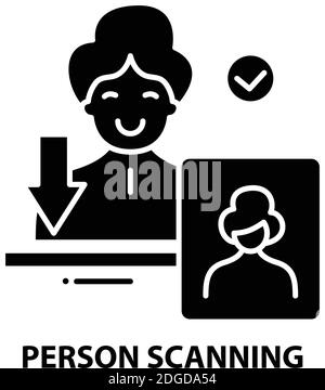 Scanning icon of an identification card. Editable vector Stock Vector ...
