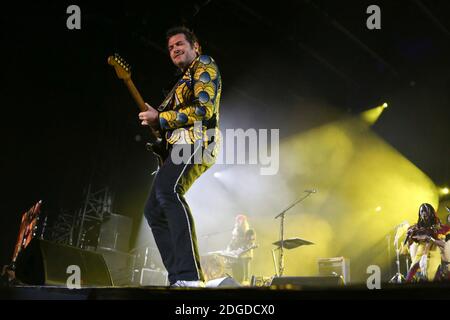 Singer/songwriter Matthieu Chedid, -M- performs during the 70th annual Cannes Film Festival at on May 21, 2017 in Cannes, France. Photo by David Boyer/ABACAPRESS.COM Stock Photo