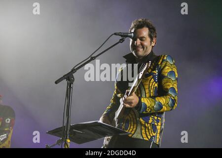 Singer/songwriter Matthieu Chedid, -M- performs during the 70th annual Cannes Film Festival at on May 21, 2017 in Cannes, France. Photo by David Boyer/ABACAPRESS.COM Stock Photo