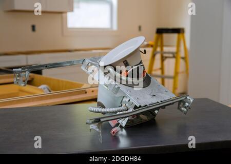 Replacing of LED light in new home Stock Photo