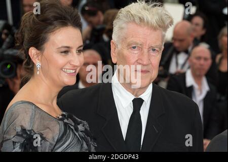 Emily Stofle and David Lynch arriving on the red carpet of 'Twin Peaks' screening held at the Palais Des Festivals in Cannes, France on May 25, 2017 as part of the 70th Cannes Film Festival. Photo by Nicolas Genin/ABACAPRESS.COM Stock Photo