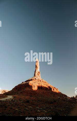 sandstone tower in Valley of the Gods, desert of southern Utah Stock Photo