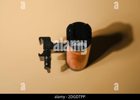 Small rig side handle accessories for DSLR or Mirrorless camera Stock Photo