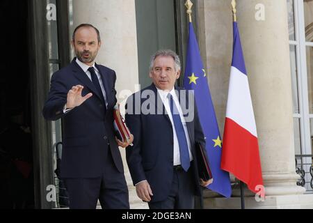 leaving the Elysee Palace after the Weekly Cabinet Meeting in Paris, France on May 31st, 2017. Photo by Henri Szwarc/ABACAPRESS.COM Stock Photo