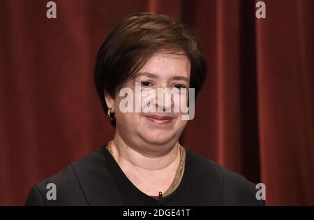 Associate Justice Elena Kagan poses for a group photograph at the Supreme Court building on June 1 2017 in Washington, DC. Photo by Olivier Douliery/Abaca Stock Photo