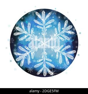 Blue picturesque snowflakes. Vector illustration Stock Vector