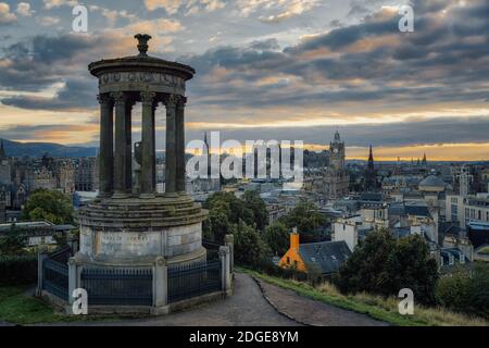 Carlton Hill overlooking Edinburgh taken in August 2020, post processed using exposure bracketing Stock Photo