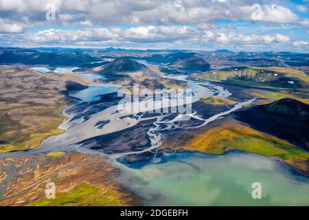 Highlands in Southern Iceland taken in August 2020, post processed using exposure bracketing Stock Photo