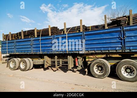 In south africa truck full of  wood Stock Photo