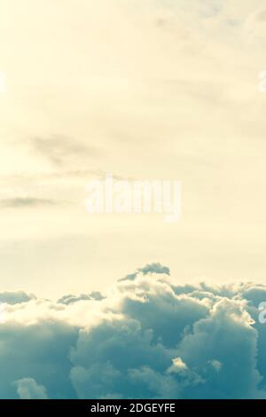 colorful dramatic sky with clouds. toned. above Stock Photo